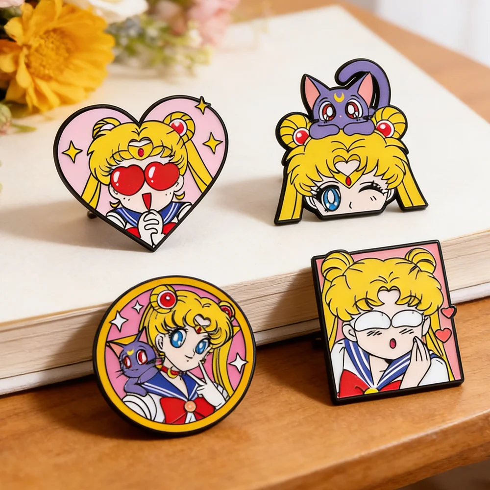 Embroidery Reddit - 4 stuks Sailor Moon hartvormige emaille