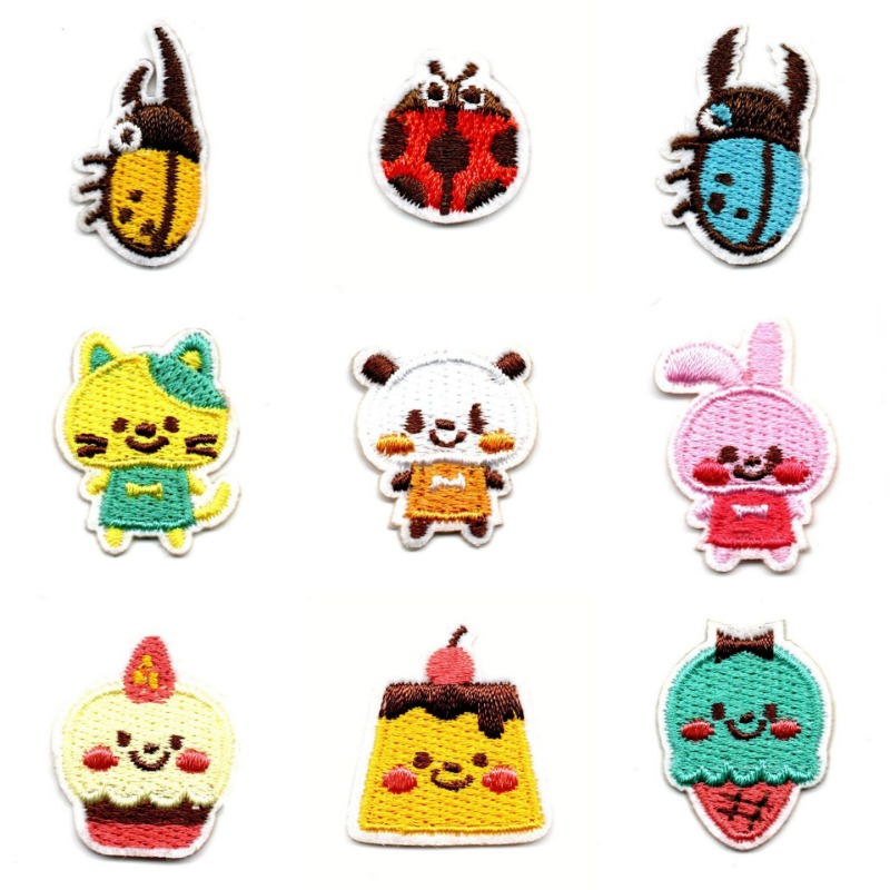 Embroidery Lady Bug - 50 stks/partij Stick-on Anime Borduurpatch Lieveheersbeestje