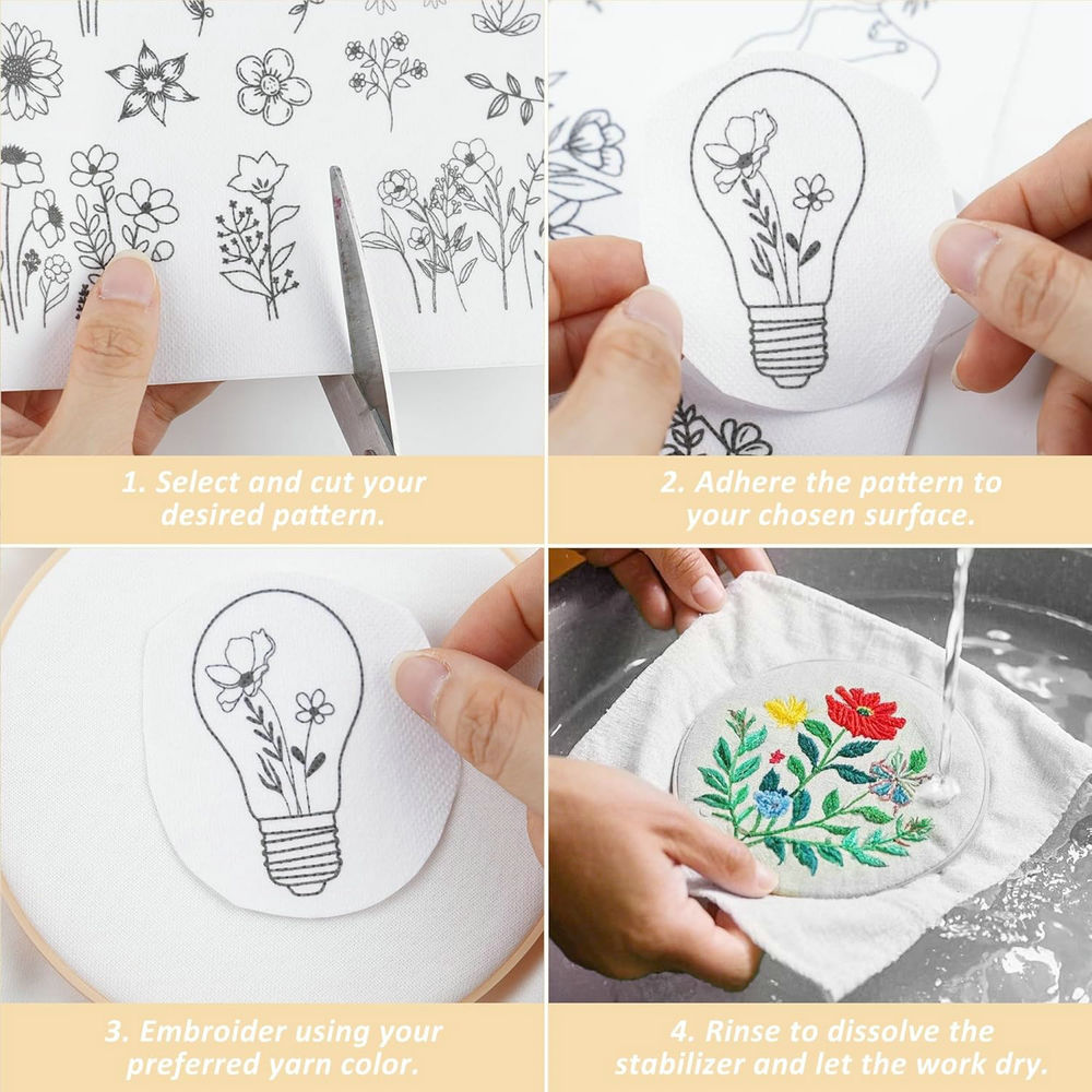 4-vellen wateroplosbare borduu - Embroidery Meaning recensie en prijs