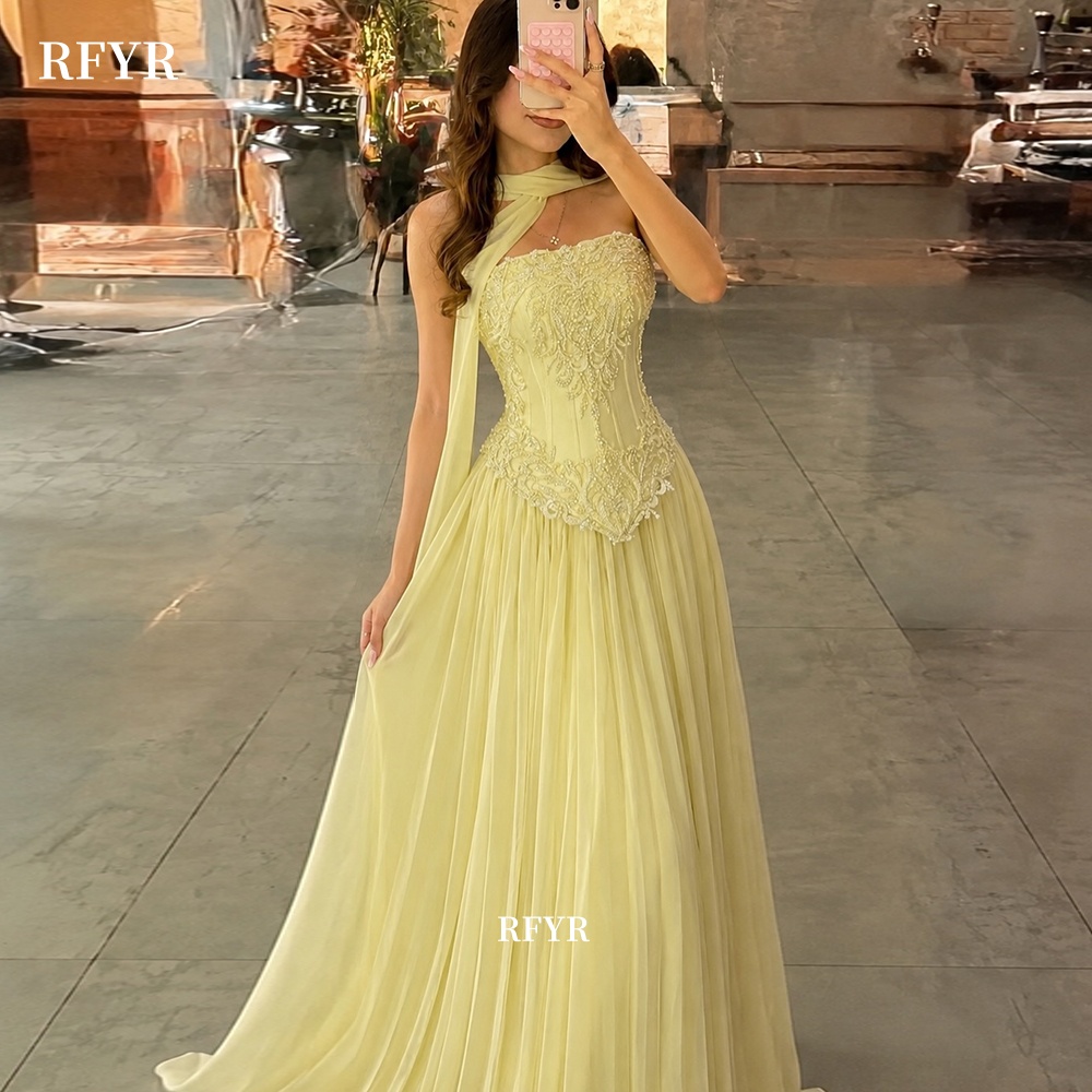 RFYR gele galajurk met kanten  - Embroidery Yellow Dress recensie en prijs