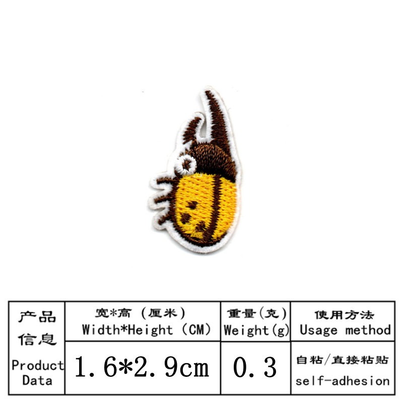 50 stks/partij Stick-on Anime  - Embroidery Lady Bug recensie en prijs